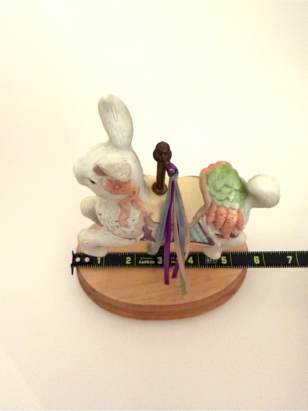 Vintage Bunny Carousel Music Box Wind Up - Picture 8 of 9